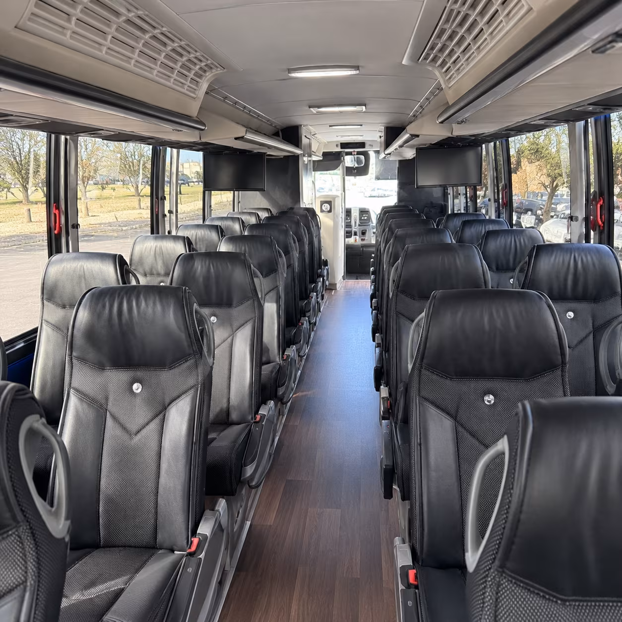 compton charter bus rental interior