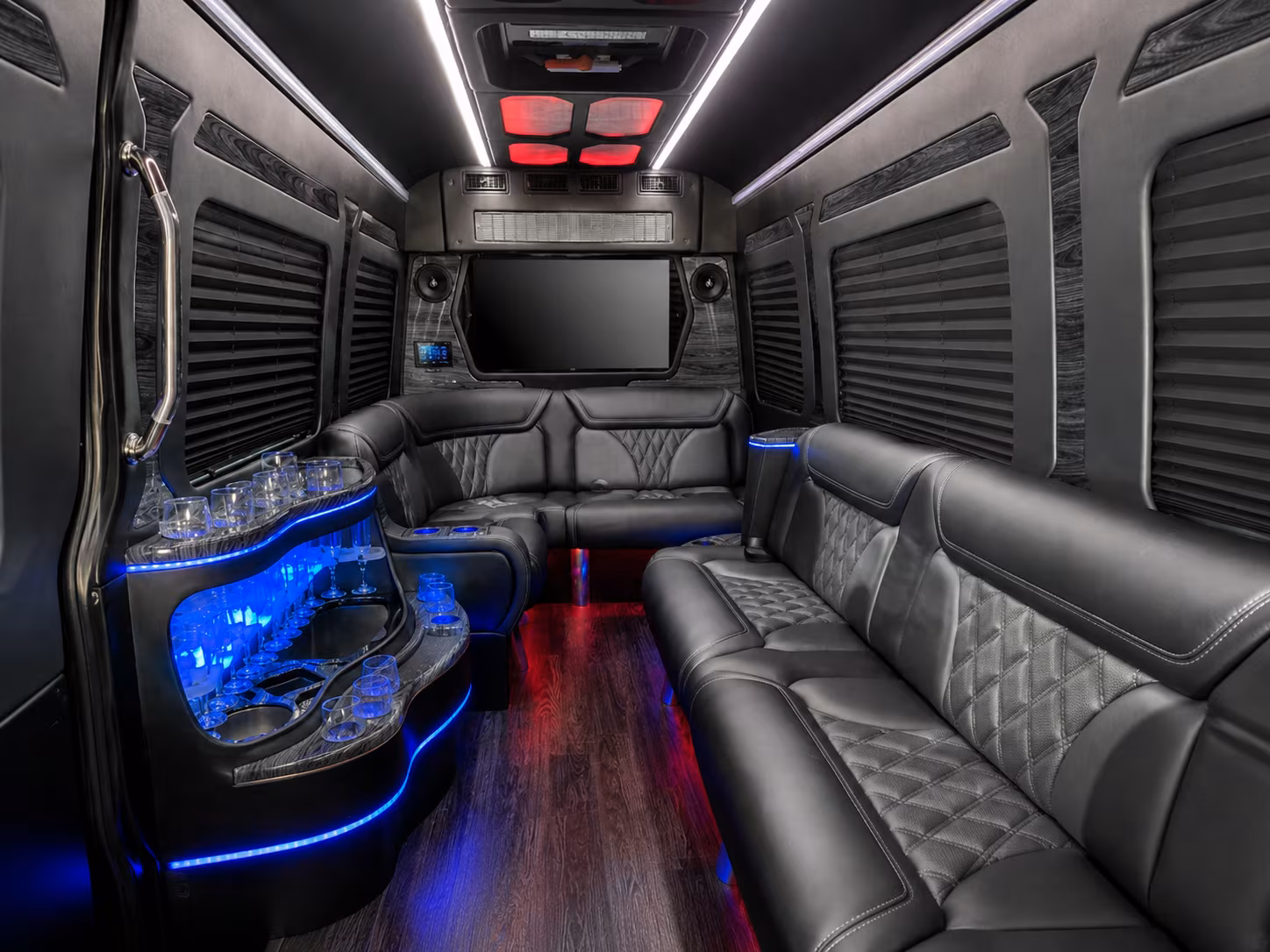 torrance 30 passenger party bus inside
